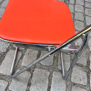 Klappstuhl rot Chrom von Camel Steel Products
