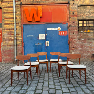 Set: 6x Polsterstuhl beige Teak von Casala