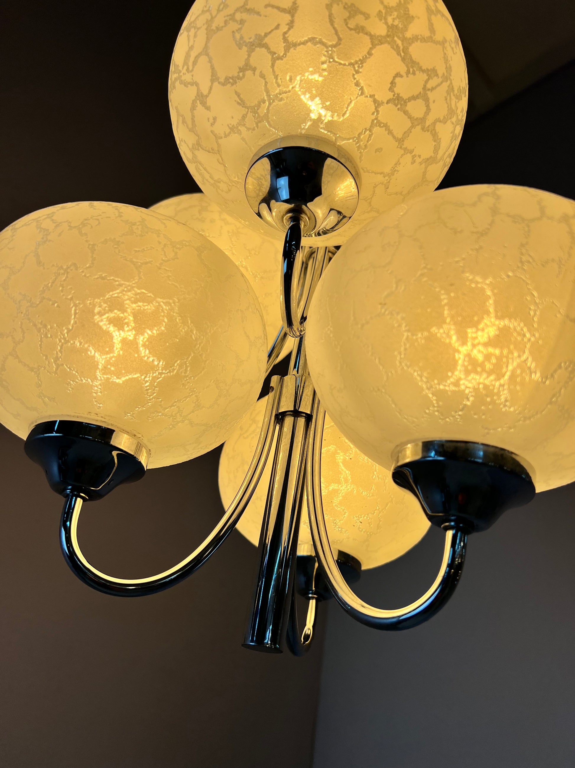 Kronleuchter mit 6 Kugeln von Richard Essig für Hustadt