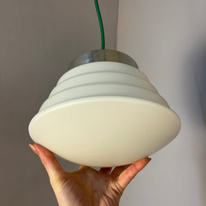 Hängelampe weiß silber Glas