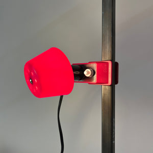 Klemmlampe rot mit Kunststoffschirm & Schalter von Elios