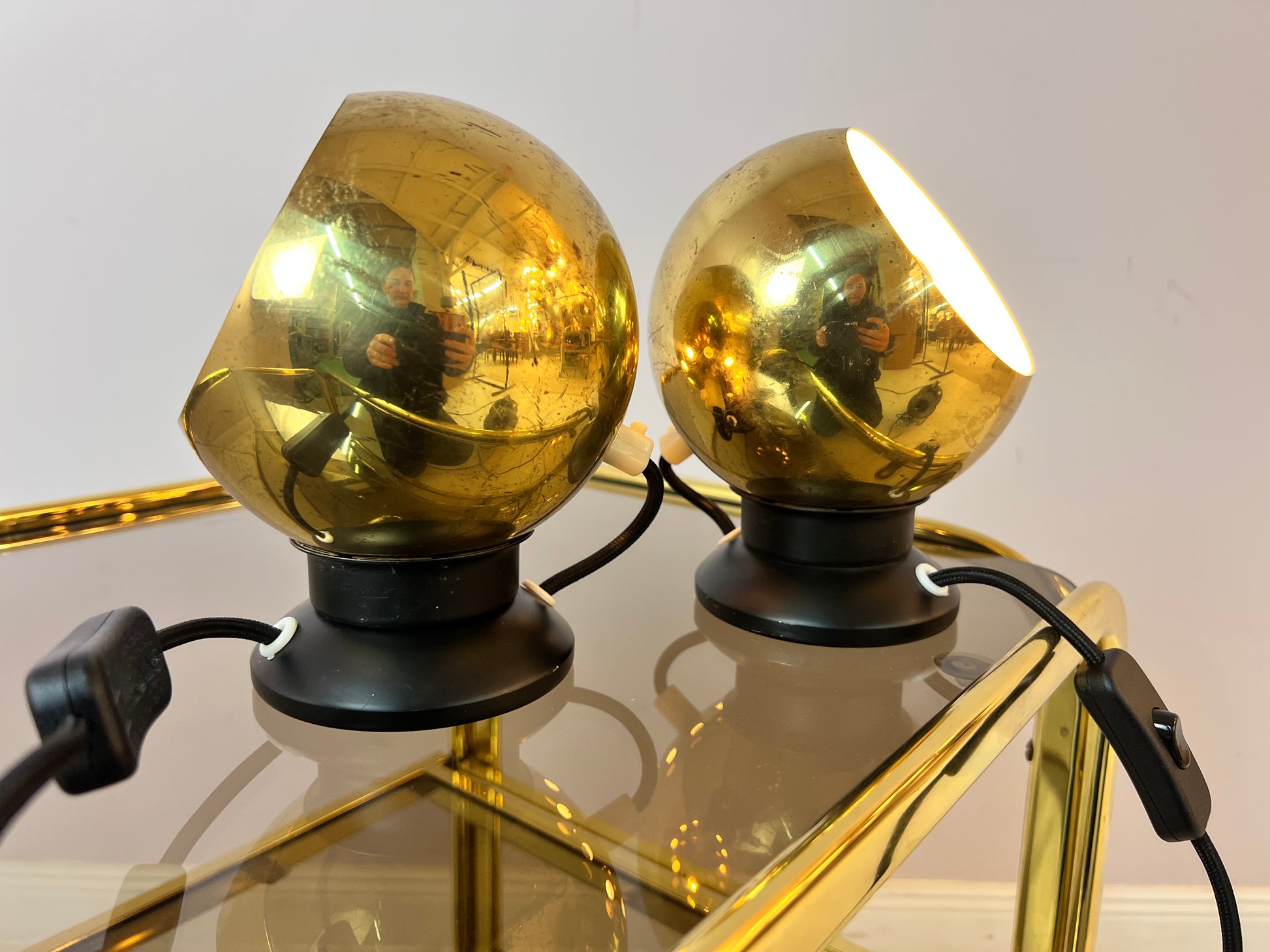 Set: 2x Kugellampe gold von Horn