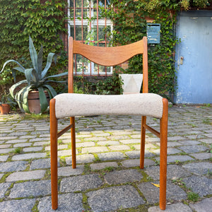 Polsterstuhl GS 600 creme Teak Wolle von Arne Wahl Iversen für Glyngøre Stolefabrik