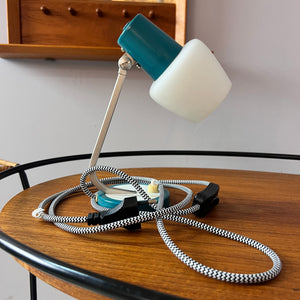 Tischlampe petrolblau 50er