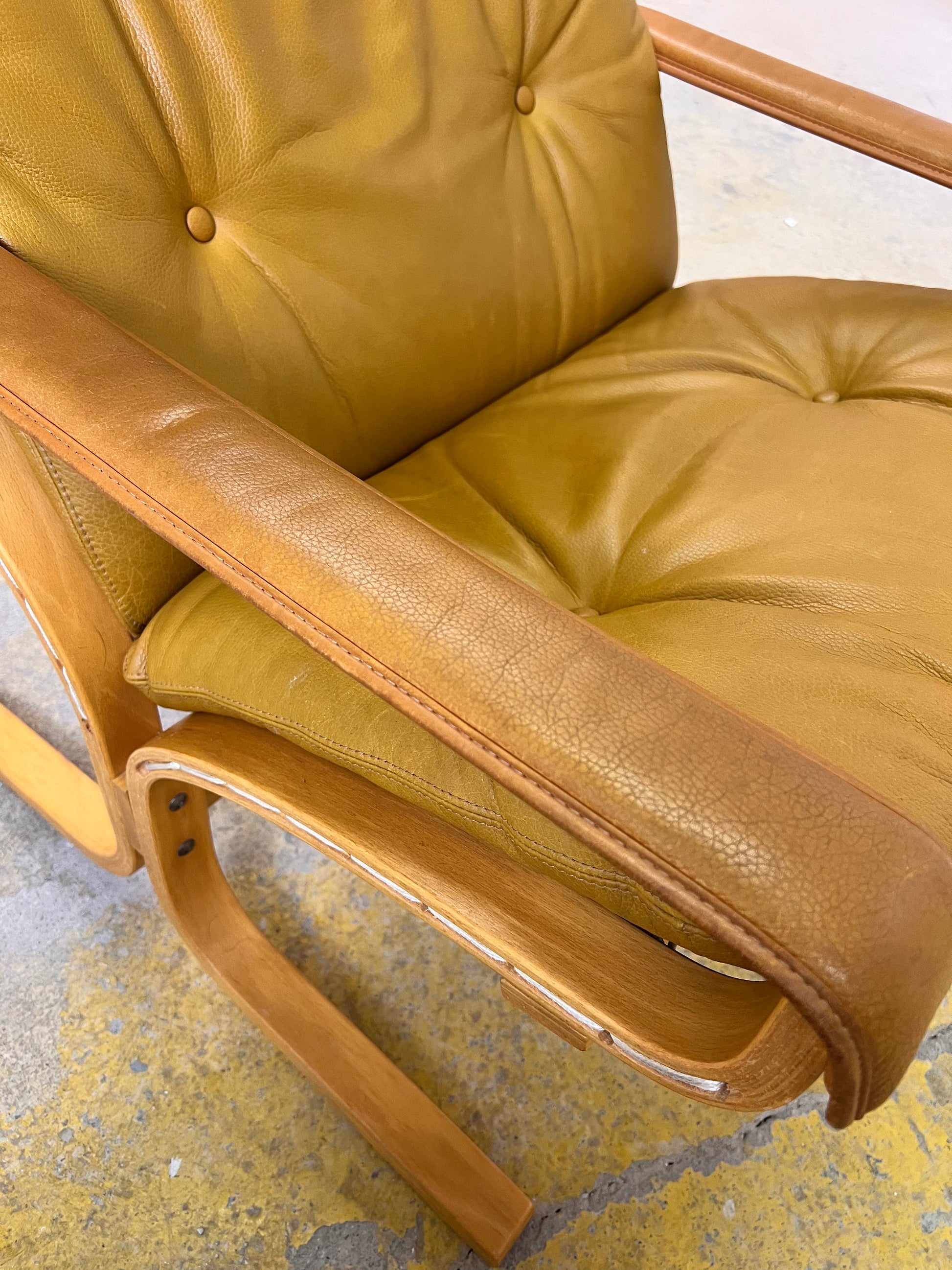 Sessel Siesta Echtleder von Ingmar Relling für Westnofa