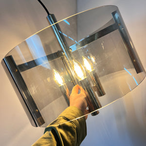 Hängelampe Chrom & Rauchacryl