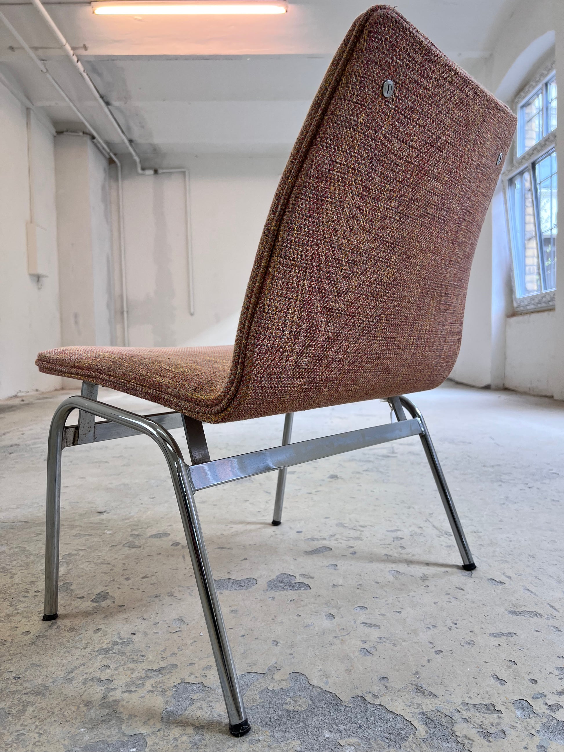 Sessel Lufthavnsstol orange Chrom von Anden Arkitekt für Duba Møbelindustri