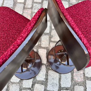 Barhocker braun rot neu bezogen