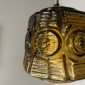 Hängelampe braun Glas Messing von Vitrika