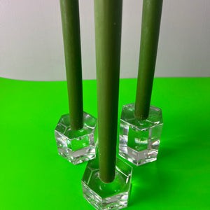 Set: Trio Kerzenständer Hexagon Glas