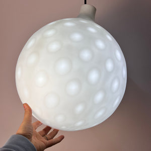 Hängelampe Modell Como Milchglas von Aloys Gangkofner für Peill & Putzler