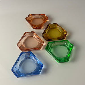 Set: 5 Aschenbecher pastell Glas