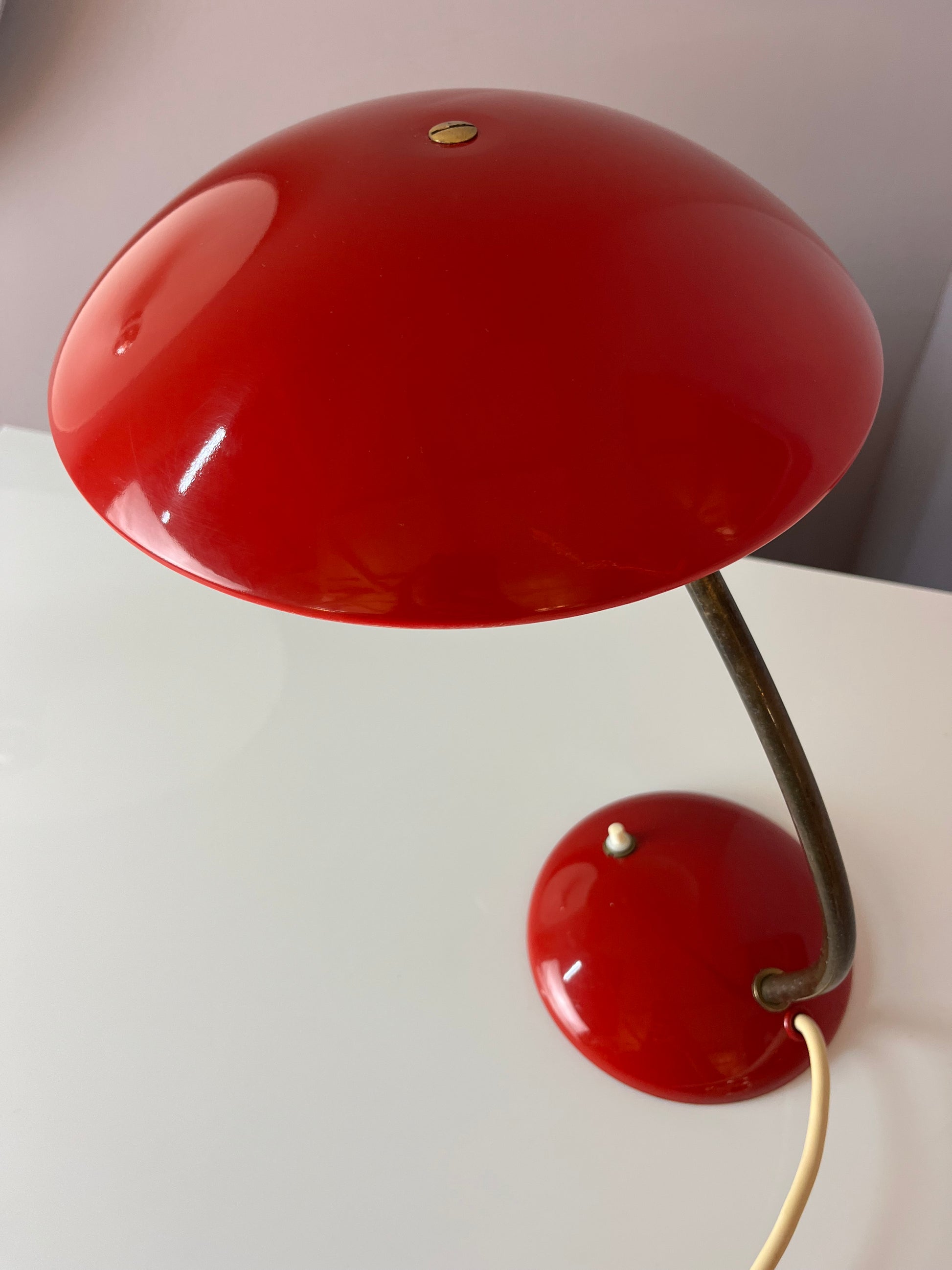 Schreibtischlampe Typ 6781 rot von Christian Dell für Kaiser Idell
