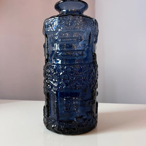 Vase blau Glas von Göte Augutsson für Ruda Glasbruk
