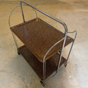 Dinette Servierwagen mit Blümchen und Chrom