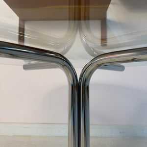 Runder Couchtisch Glas & Chrom