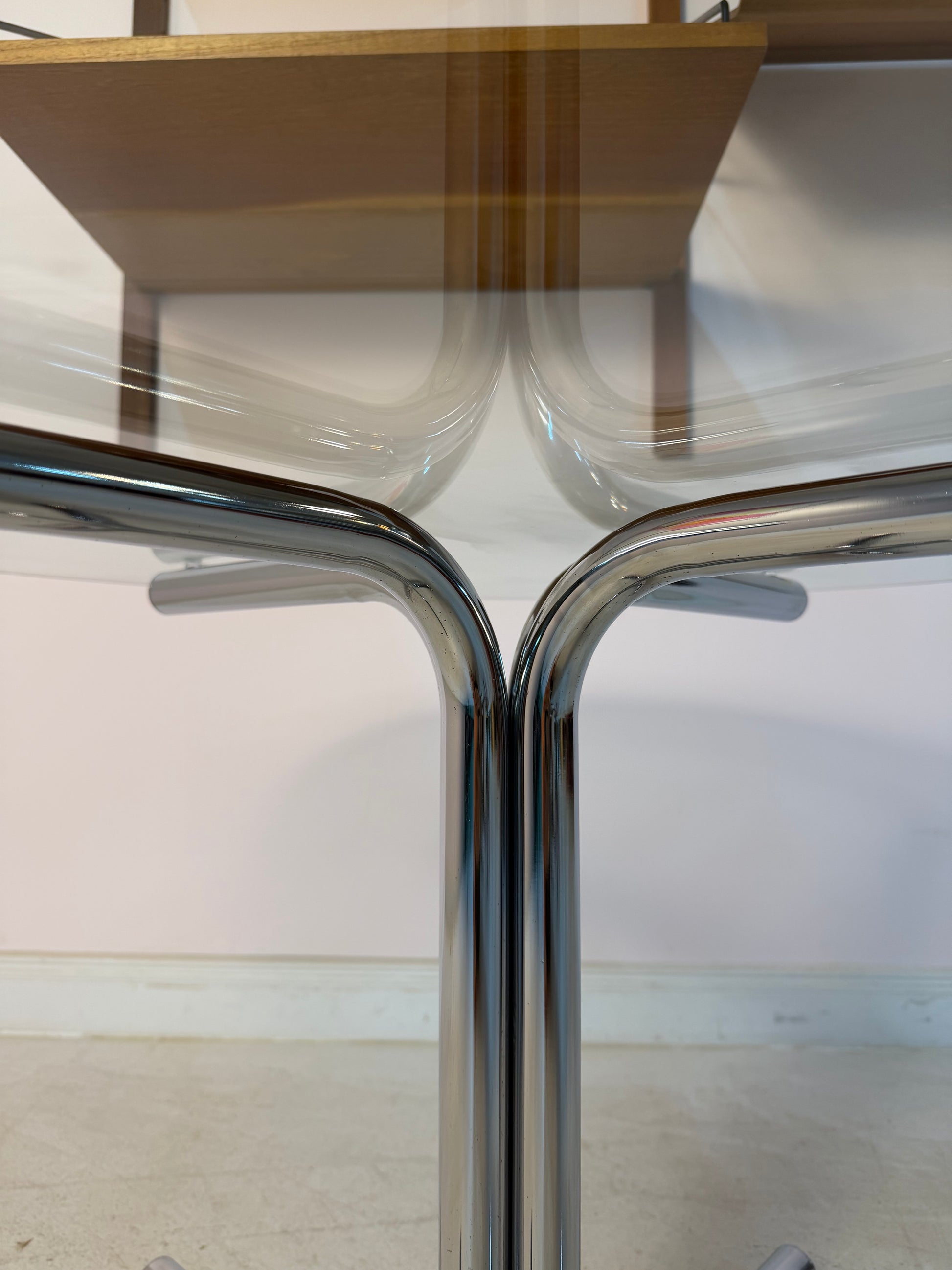 Runder Couchtisch Glas & Chrom