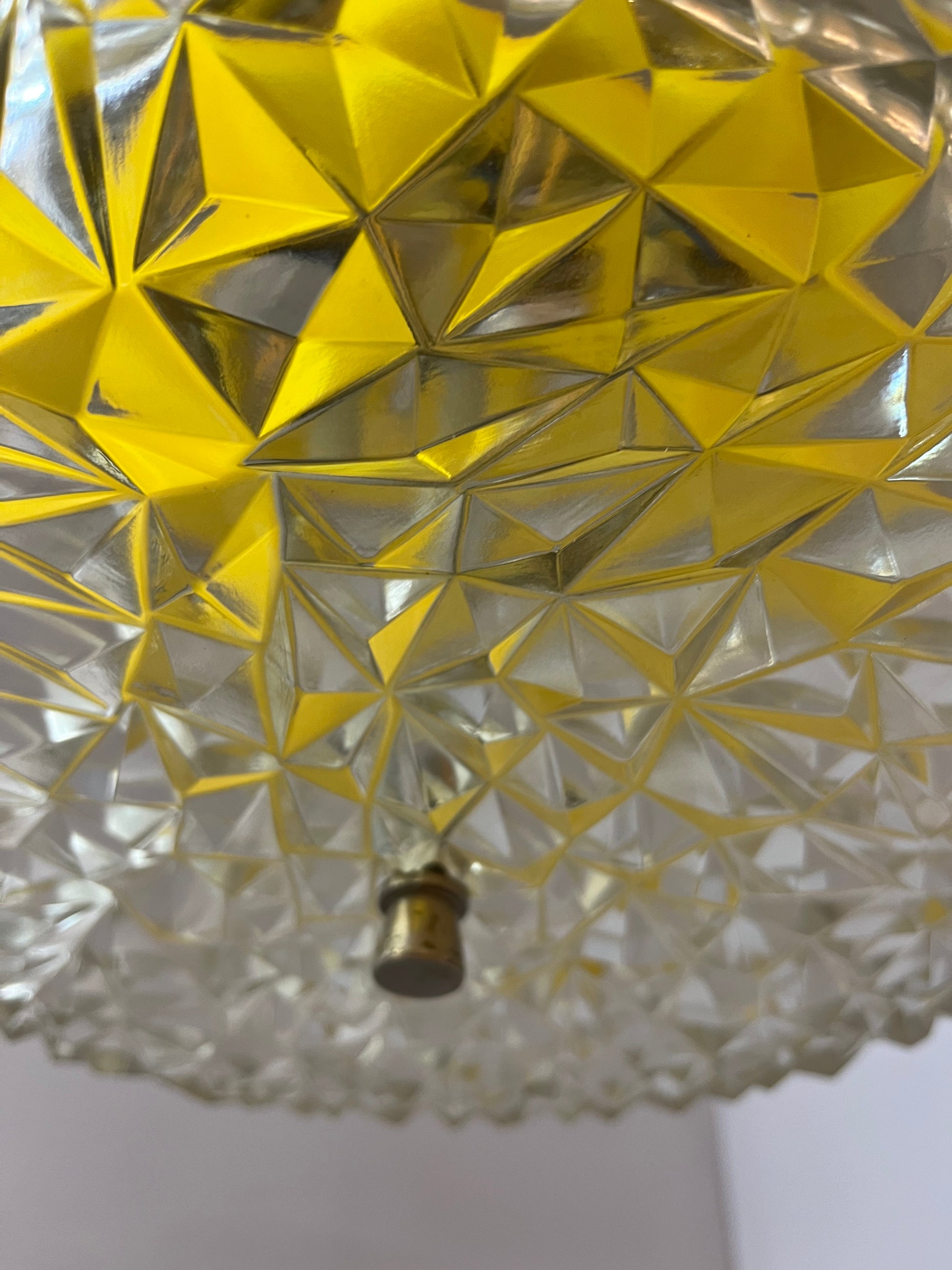 Hängelampe gelb Glas Metall