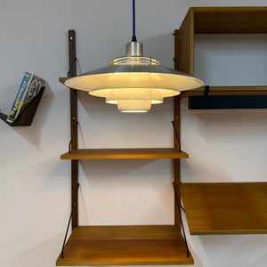 Lamellenlampe Modell Dania 2040 silber von Kurt Wiborg für JEKA