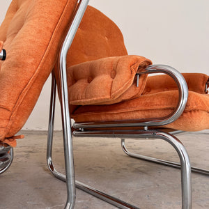 Sessel Halina orange Chrom von Hellerau