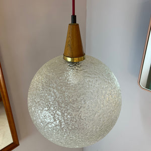 Kugellampe Glas Teak von Doria