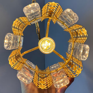 Hängelampe Glas Messing von Carl Fagerlund für Orrefors