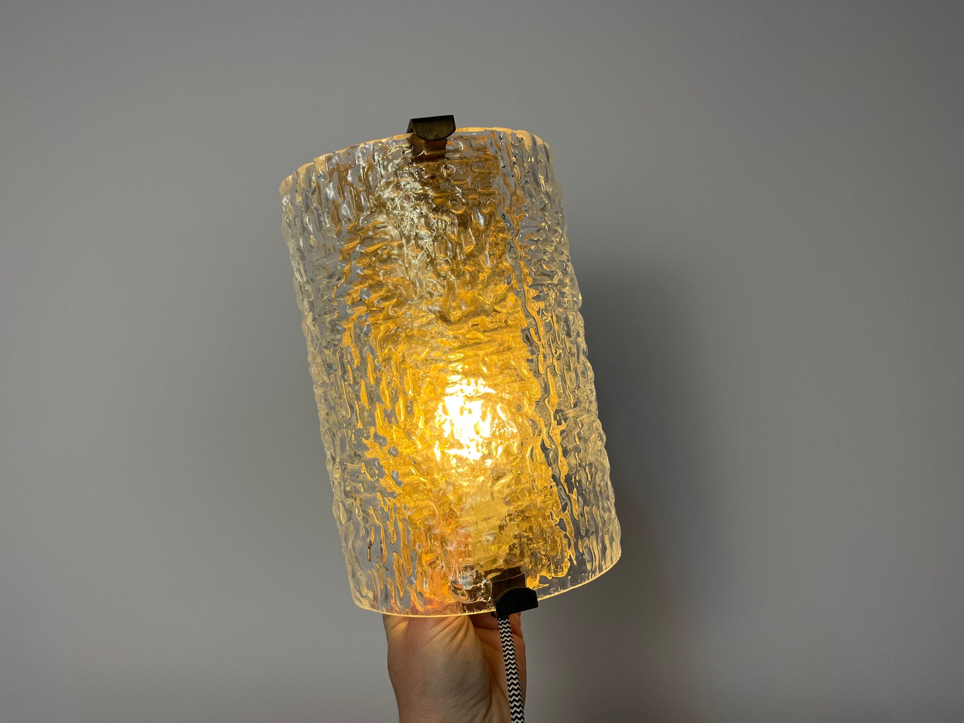 Wandlampe Glas Messing von Orrefors
