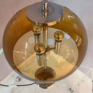 Tischlampe Chrom & Plexiglas 70er