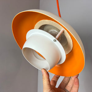 Lamellenlampe neu lackiert weiß orange