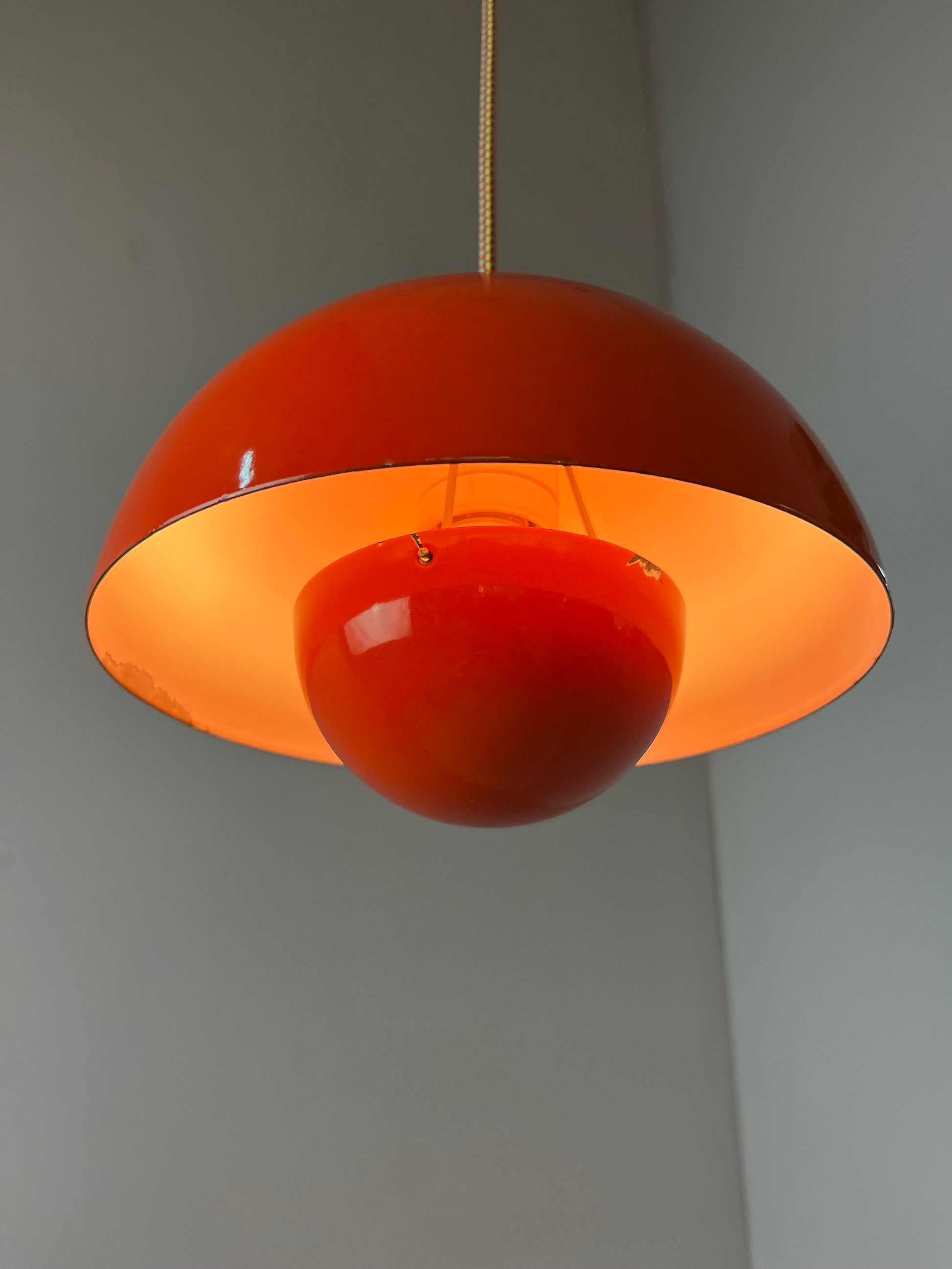 Hängelampe Flowerpot VP1 orange von Verner Panton für Louis Poulsen