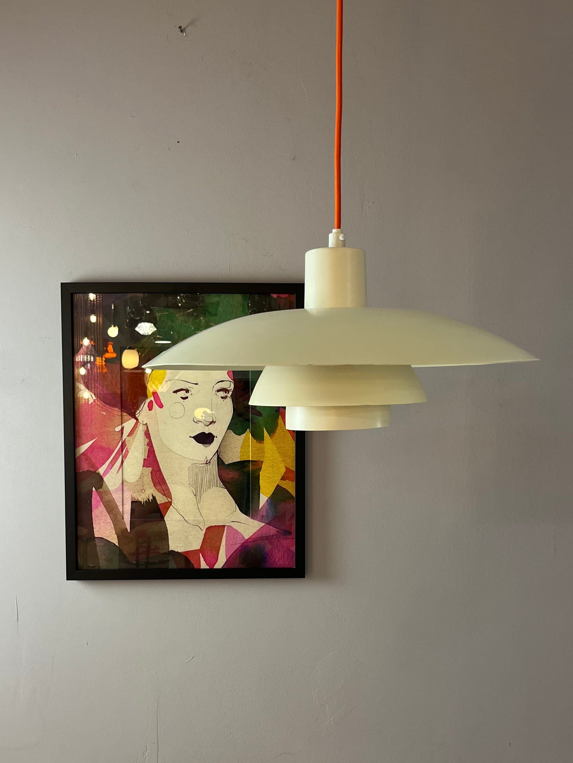 Lamellenlampe PH4 cremeweiß von Poul Henningsen für Louis Poulsen