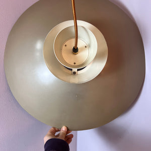 Lamellenlampe creme Messing