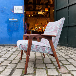Ruster Lounge Chair neu gepolstert von Yngve Ekström für Swedese