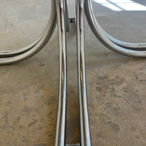 Runder Esstisch Rauchglas Chrom - Standard Gestell