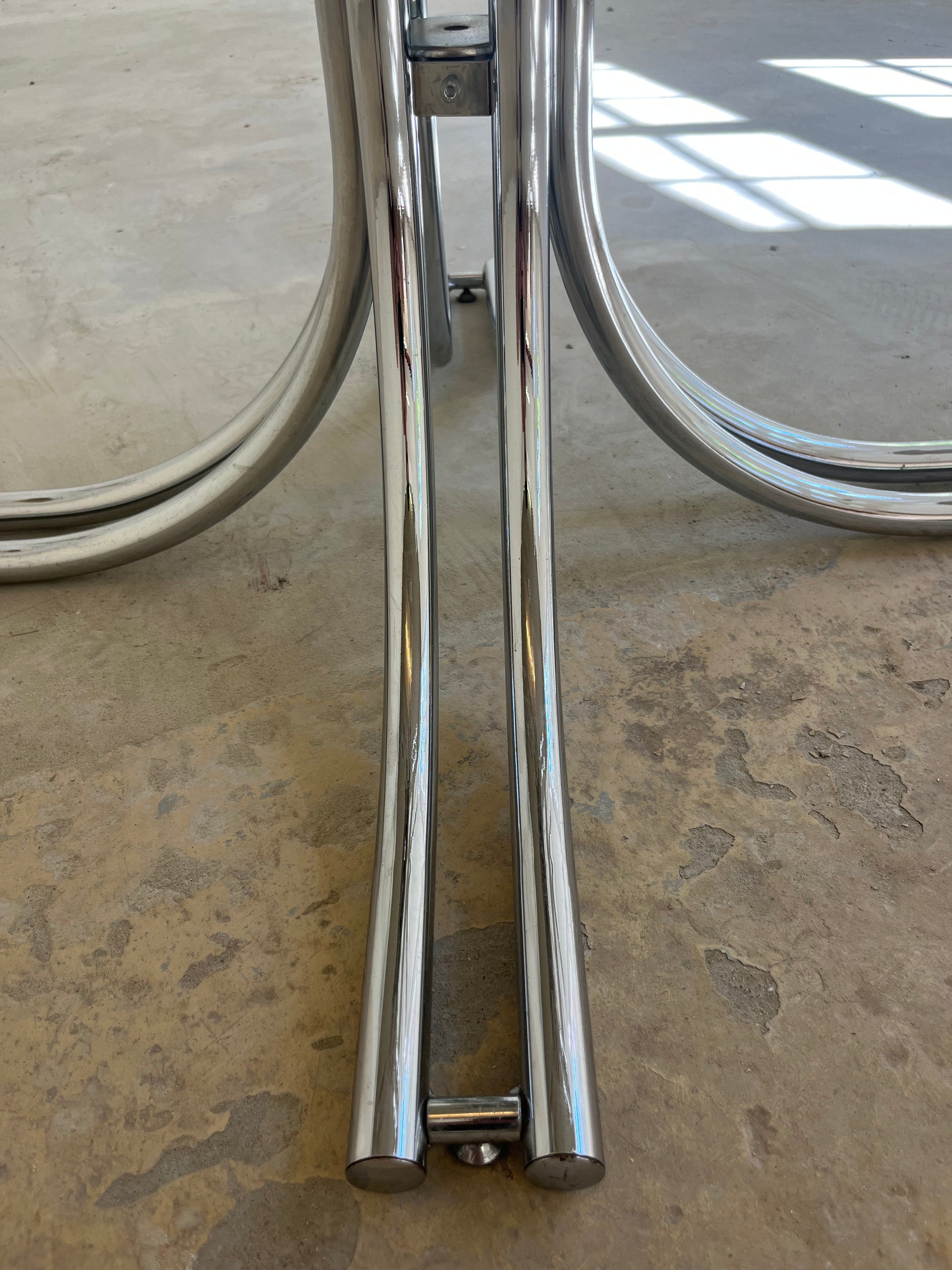 Runder Esstisch Rauchglas Chrom - Standard Gestell