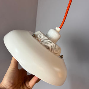 Lamellenlampe neu lackiert weiß orange