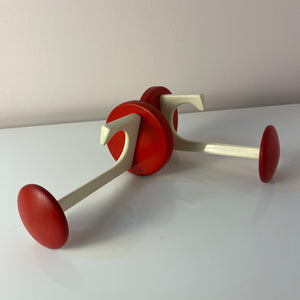 Set: 2x Wandhaken weiß rot