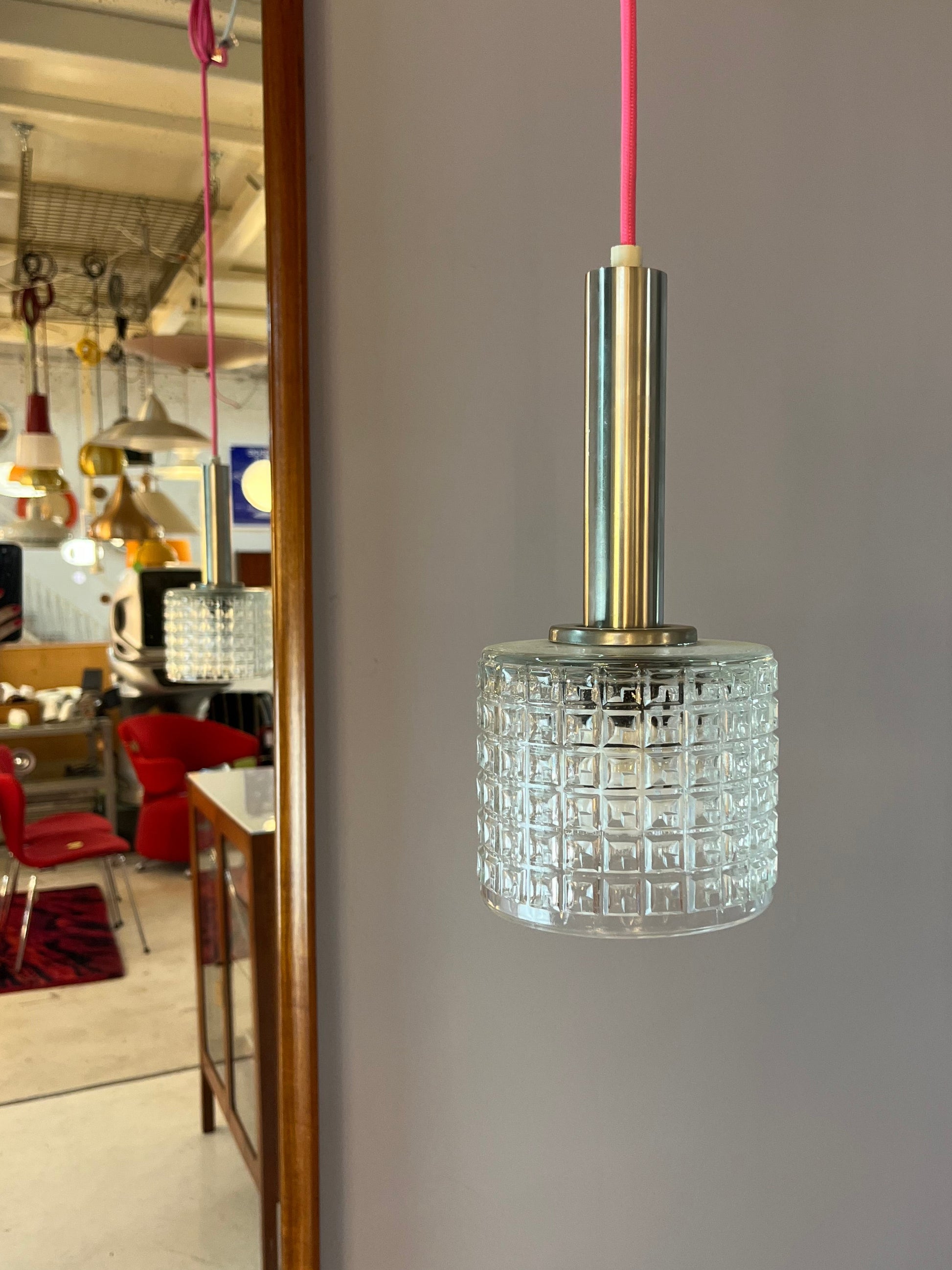 Hängelampe Glas Chrom