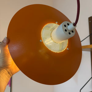 Lamellenlampe neu lackiert orange lila aus Dänemark
