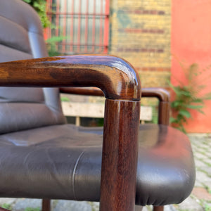 Sessel dunkelbraun Echtleder von Dyrlund