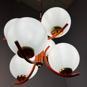 Kronleuchter weiß orange von Richard Essig