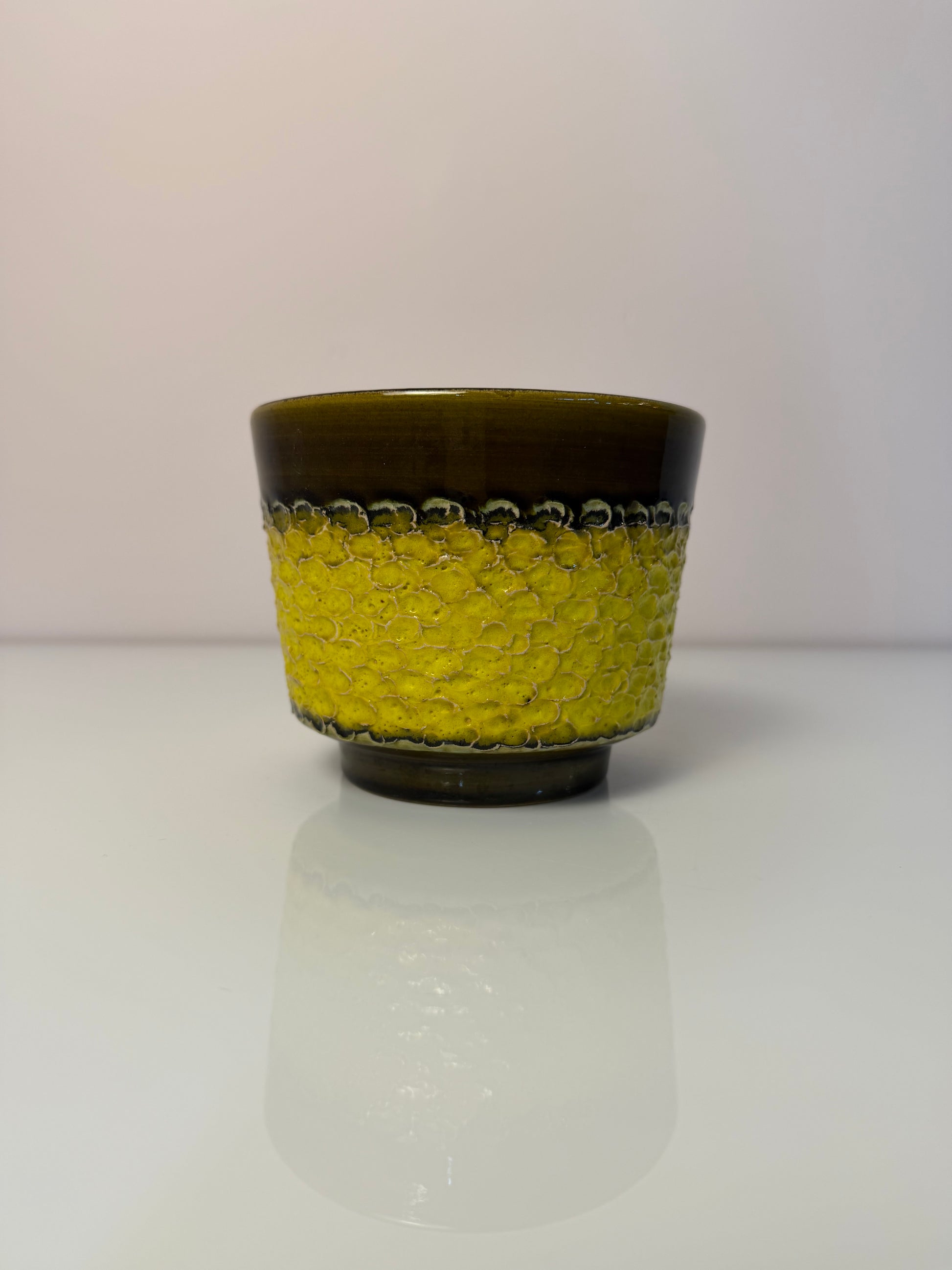 Blumentopf 1516/12 gelb oliv Keramik