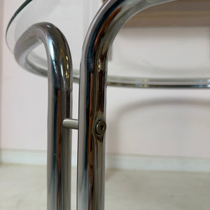 Runder Couchtisch Glas & Chrom