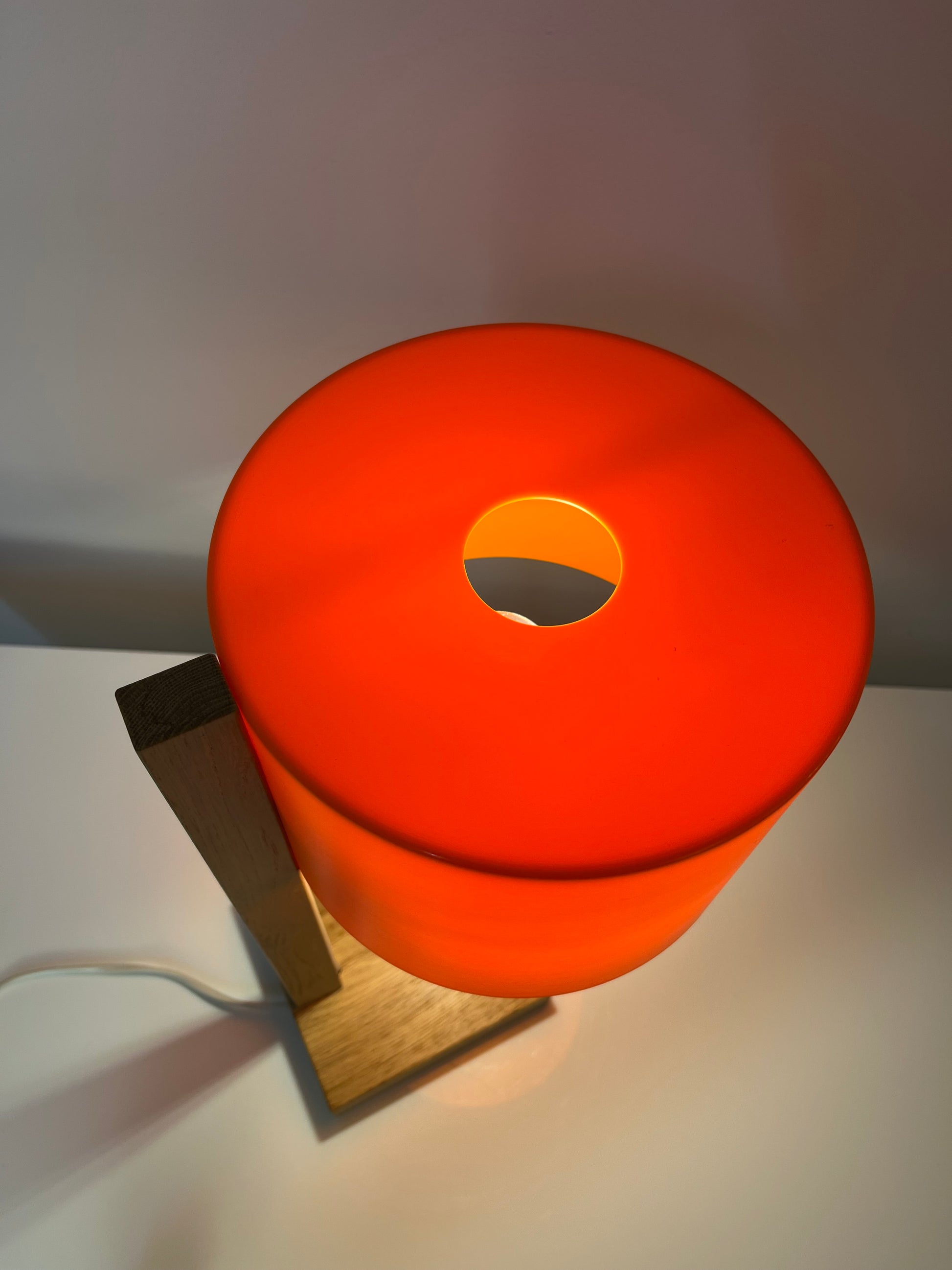 Schreibtischlampe orange Eiche von Luxus Vittsjö
