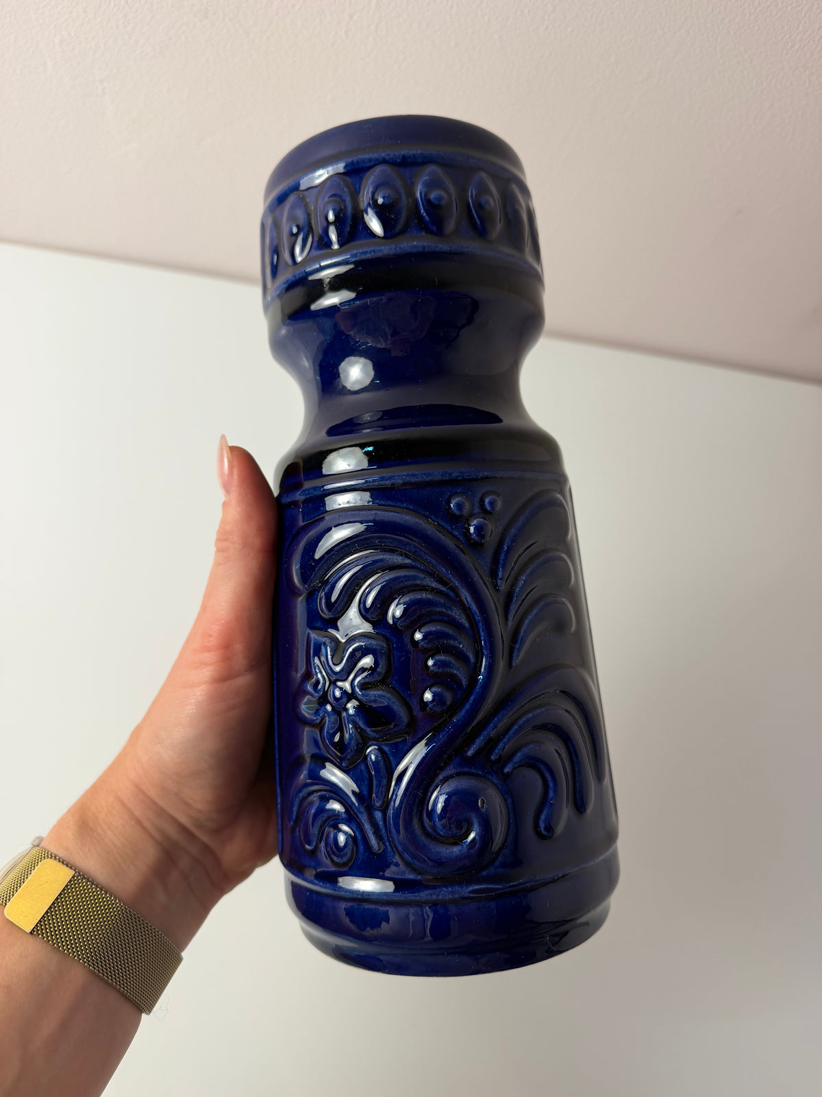 Vase 122-24 blau von VEB Gräfenroda
