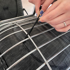 Freischwinger grau Cord Chrom von Gastone Rinaldi