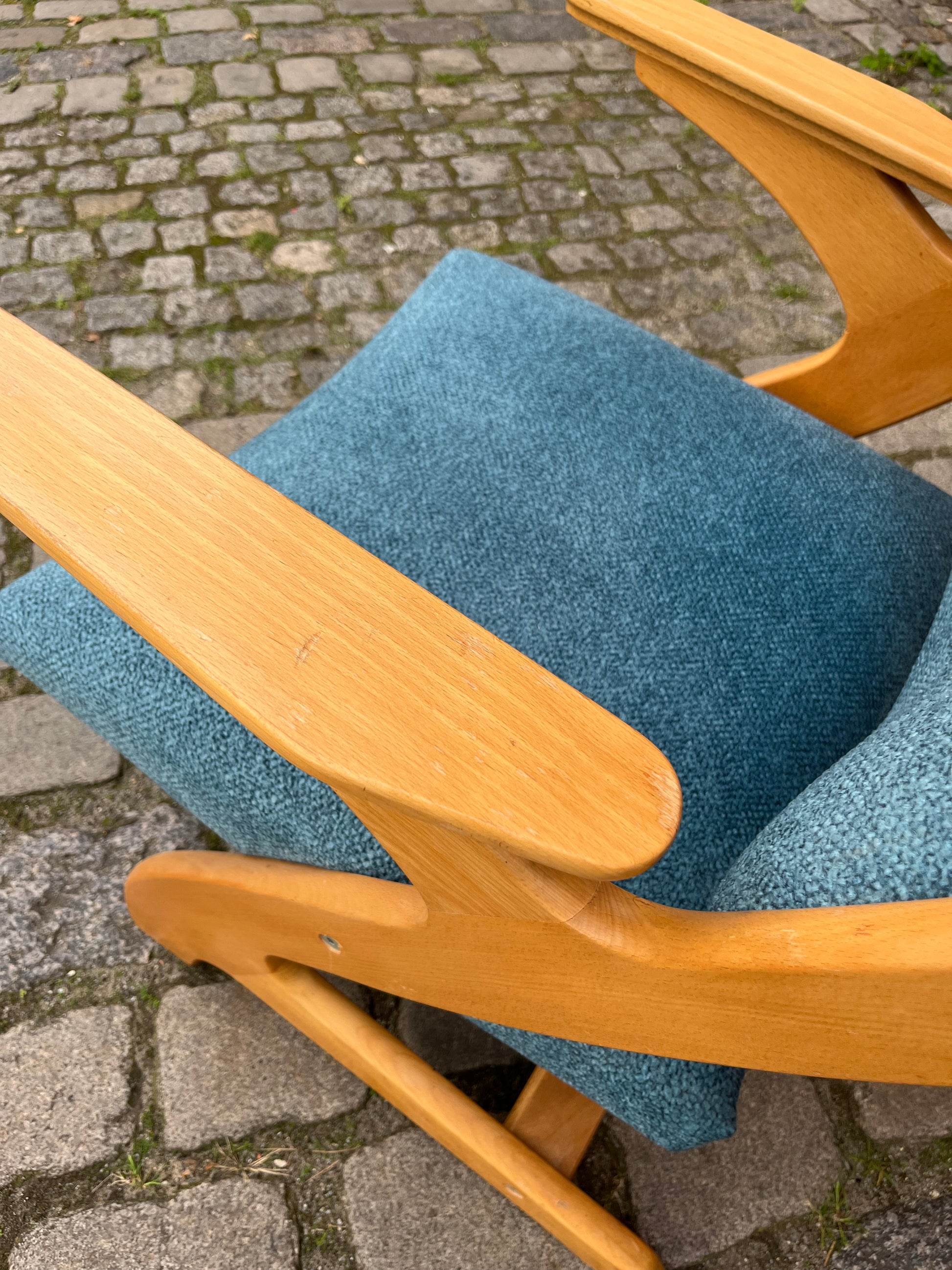 Sessel Z petrol neu gepolstert