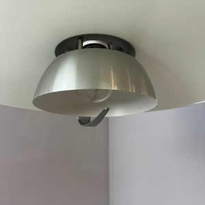 Hängelampe silber Milchglas