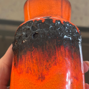 Set: 2x Vase Fat Lava orange schwarz von Kreutz Keramik
