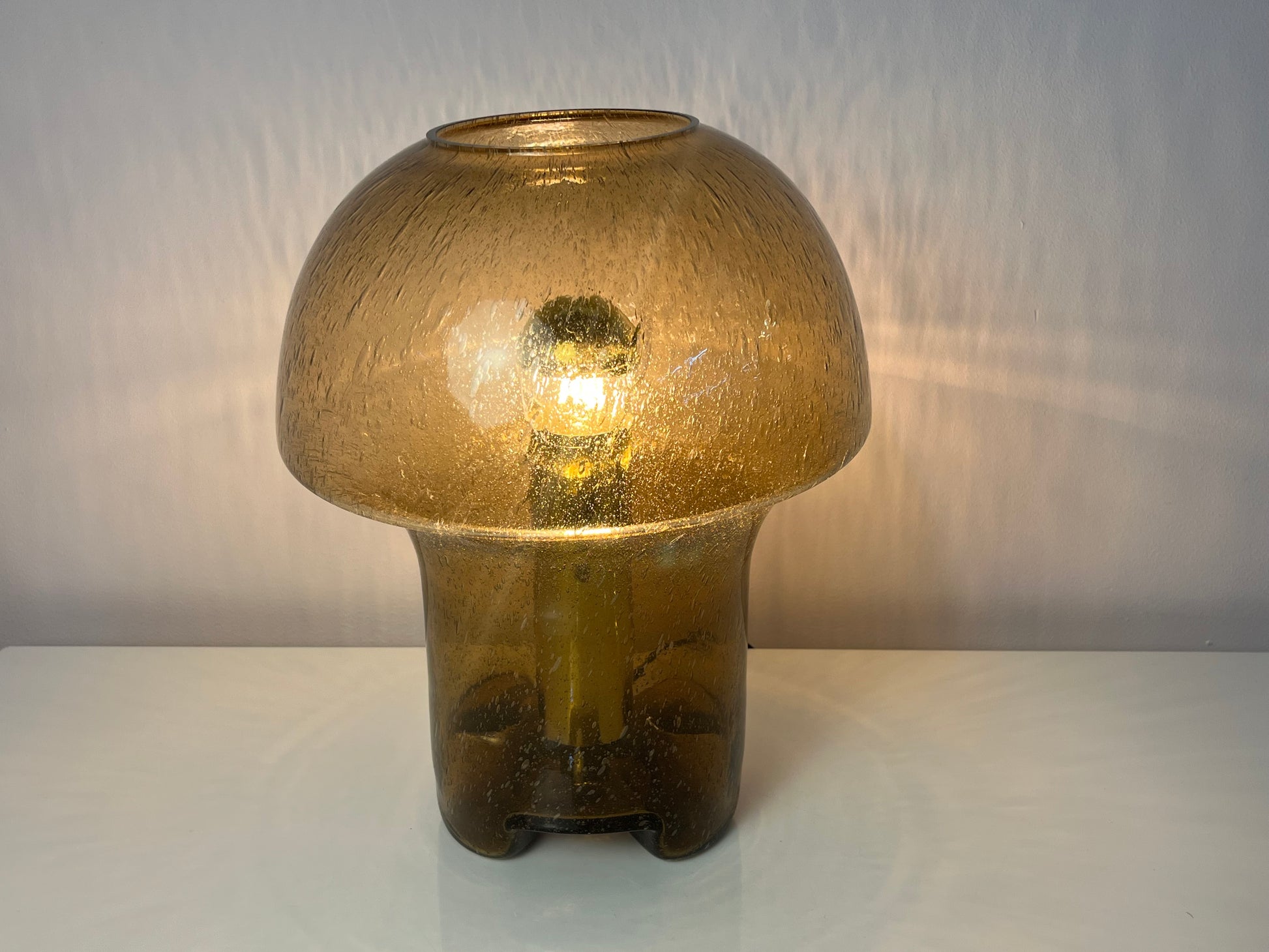 Pilzlampe braun Einschlussglas von Süssmuth Leuchten